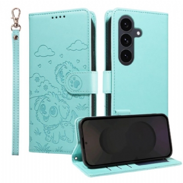 Flip Cover Samsung Galaxy S25 Fe Rfid-blokering Og Hundemønster