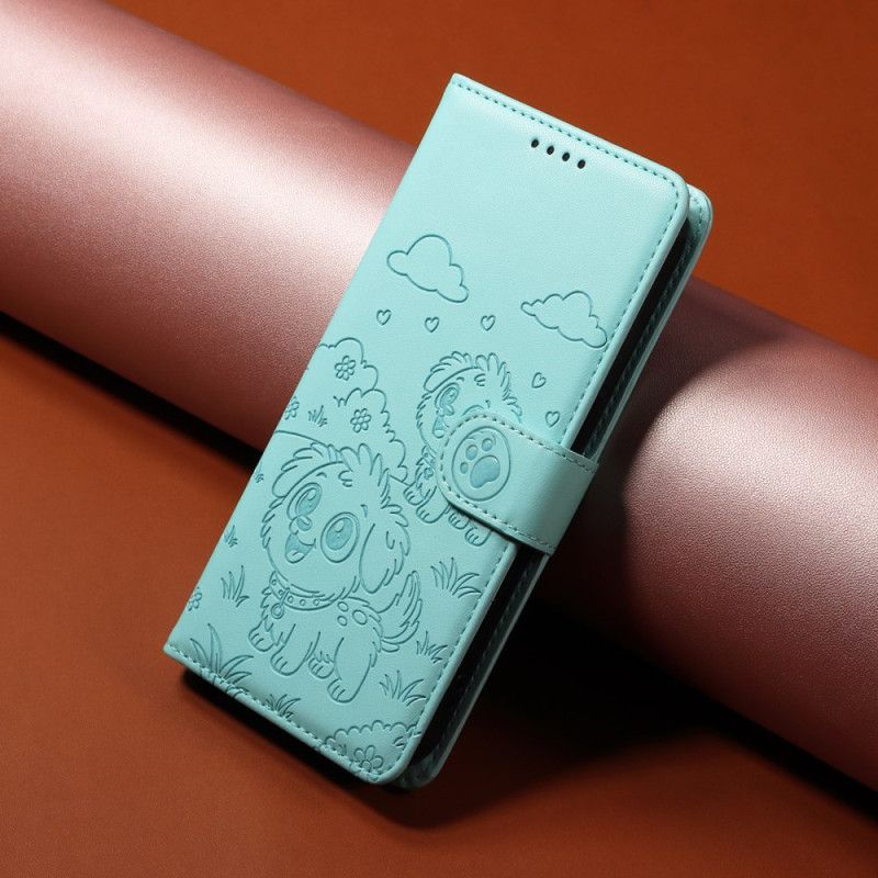 Flip Cover Samsung Galaxy S25 Fe Rfid-blokering Og Hundemønster