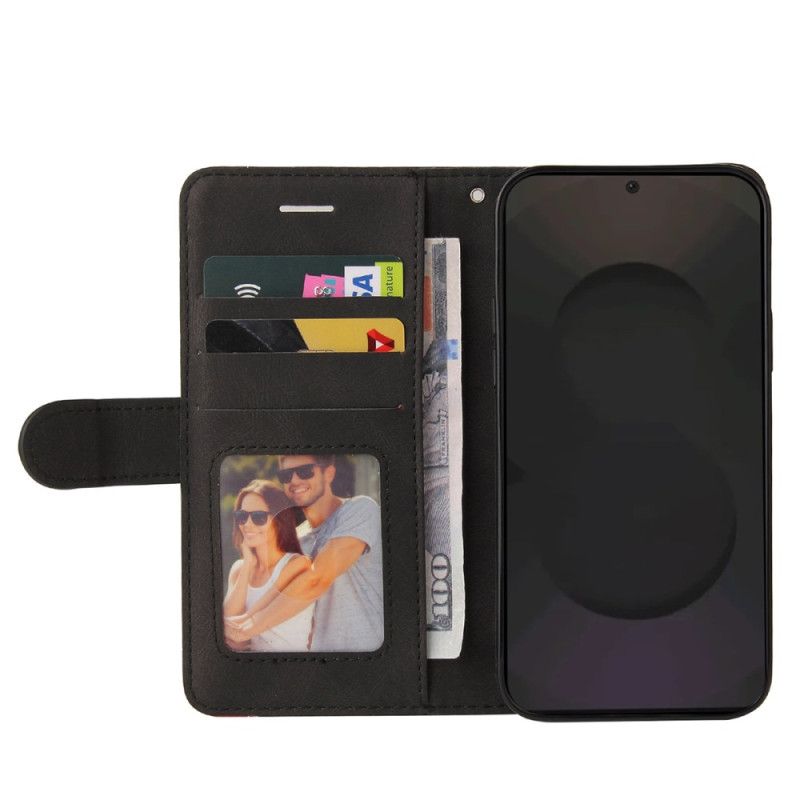 Flip Cover Samsung Galaxy S25 Fe Tofarvet Bølgemønster
