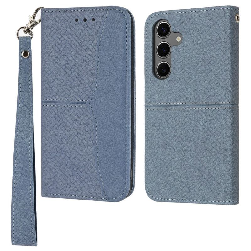 Flip Cover Samsung Galaxy S25 Fe Vævet Tekstur Og Snor