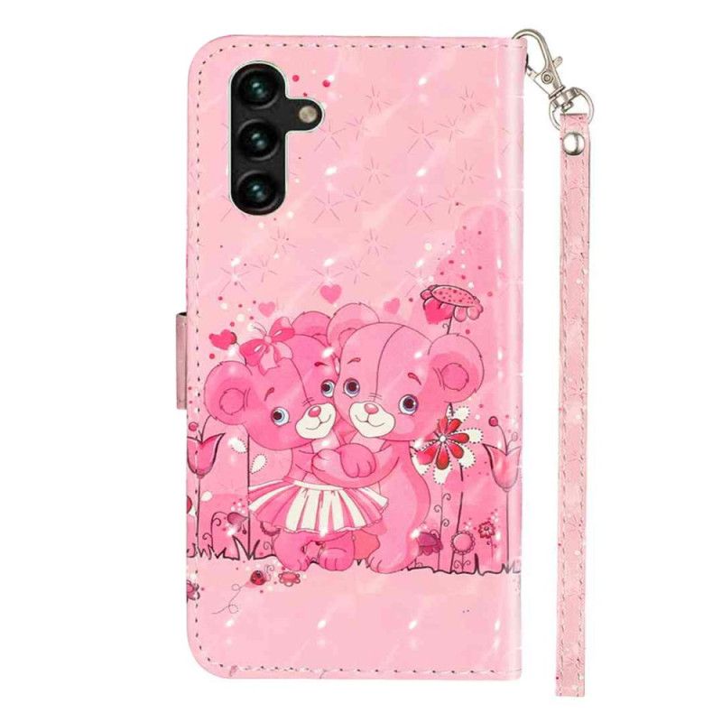 Flip Cover Til Samsung Galaxy S25 Fe Bjørneunger Med Snor