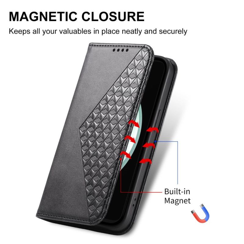 Flip Cover Til Samsung Galaxy S25 Fe Diamantmønster Med Rem