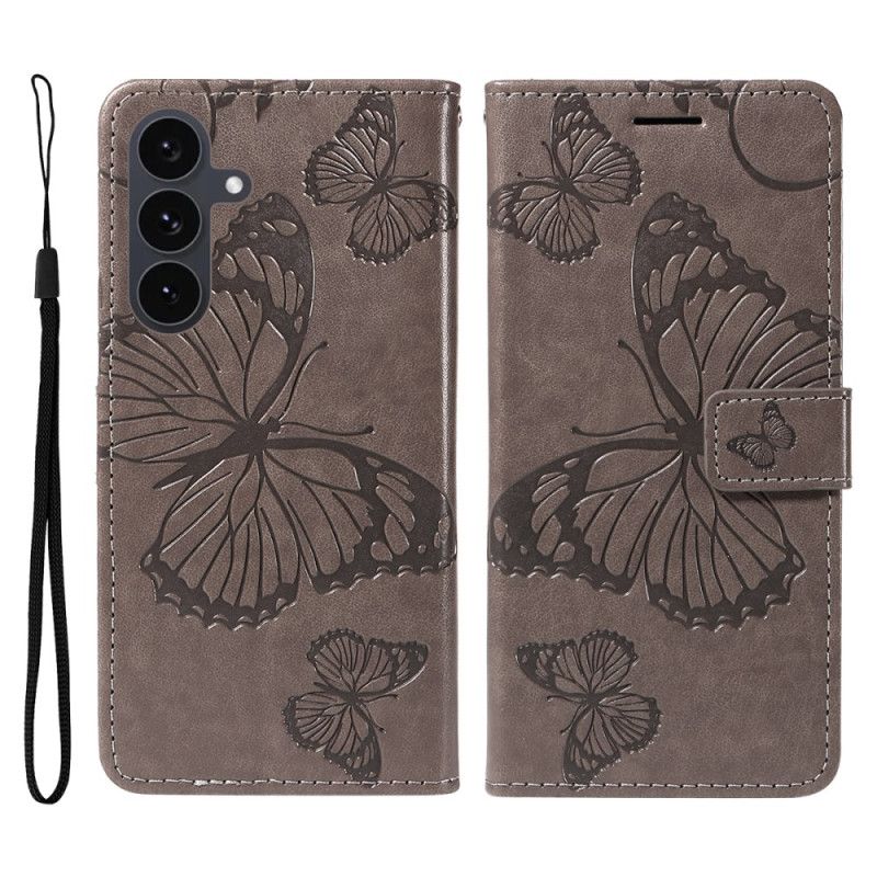 Læder Cover Samsung Galaxy S25 Fe Kæmpesommerfugle