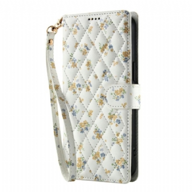 Læder Cover Samsung Galaxy S25 Fe Telefon Etui Blomstersnor