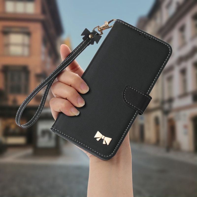 Læder Cover Samsung Galaxy S25 Fe Telefon Etui Dekorativ Sløjfe