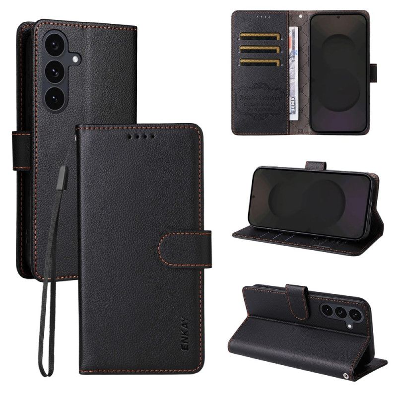 Læder Cover Samsung Galaxy S25 Fe Telefon Etui Enkay