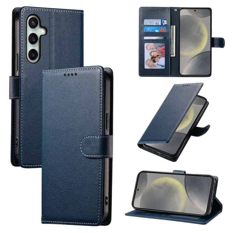 Læder Cover Samsung Galaxy S25 Fe Telefon Etui Ensfarvet Lædereffekt