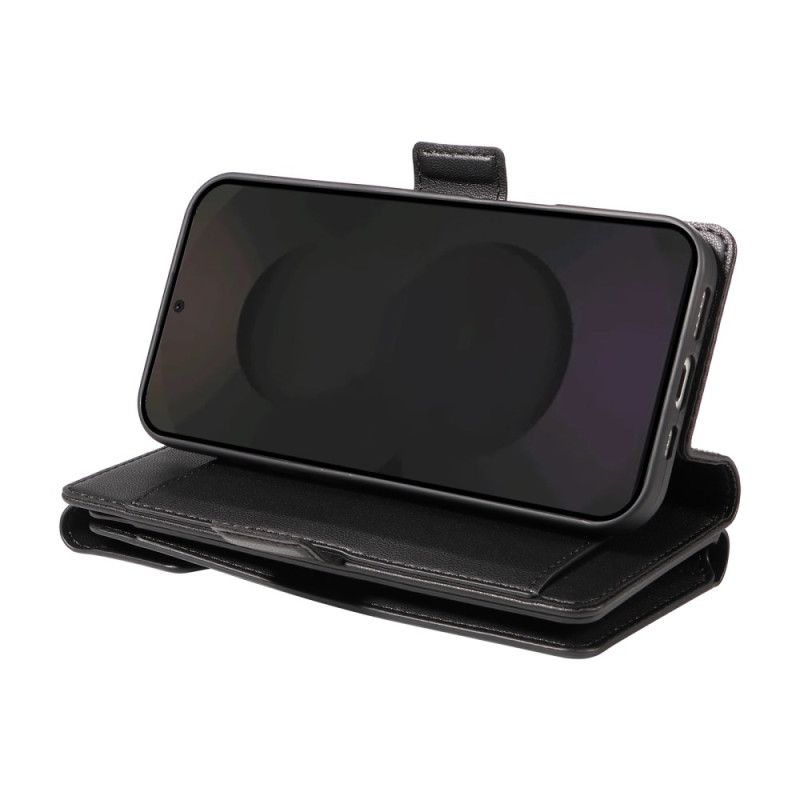 Læder Cover Samsung Galaxy S25 Fe Telefon Etui Kortholder Og Håndledsrem