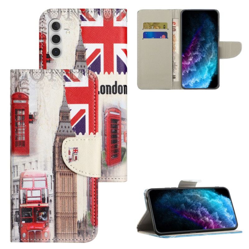 Læder Cover Samsung Galaxy S25 Fe Telefon Etui London Life