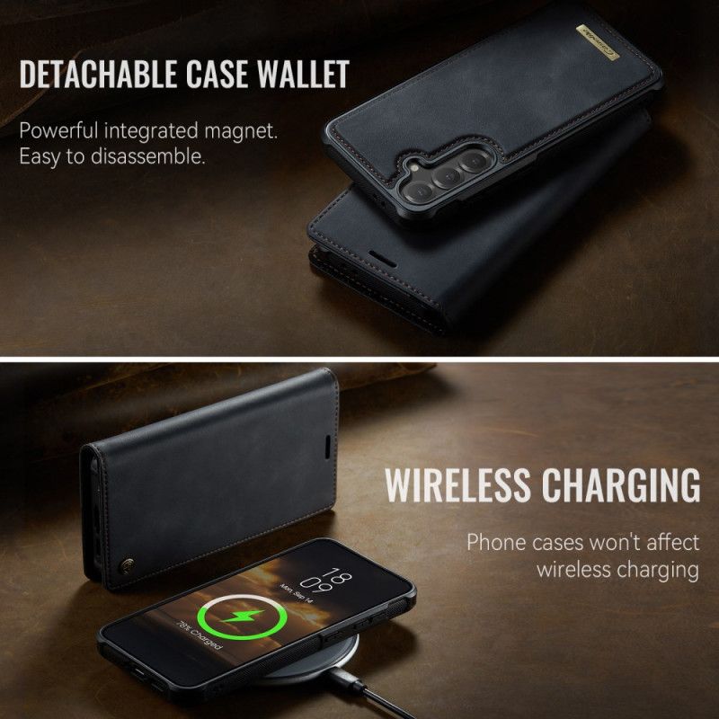 Læder Cover Samsung Galaxy S25 Fe Telefon Etui Pung Med Aftageligt Etui Rfid