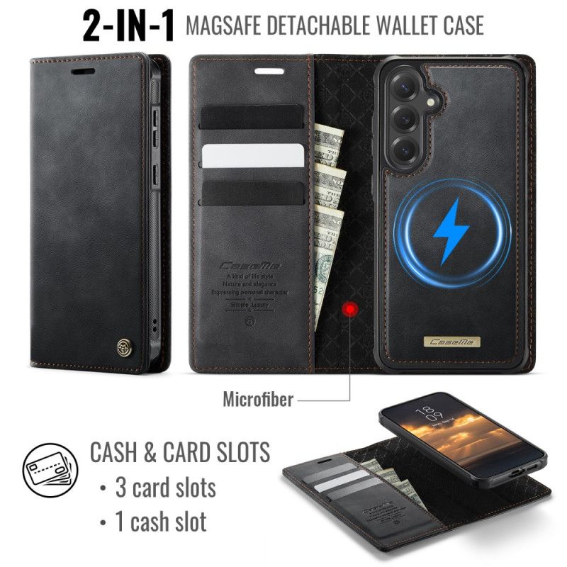 Læder Cover Samsung Galaxy S25 Fe Telefon Etui Pung Med Aftageligt Etui Rfid