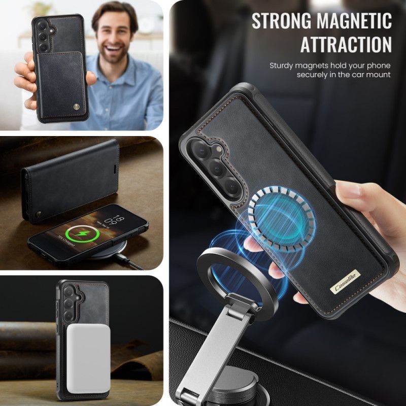 Læder Cover Samsung Galaxy S25 Fe Telefon Etui Pung Med Aftageligt Etui Rfid