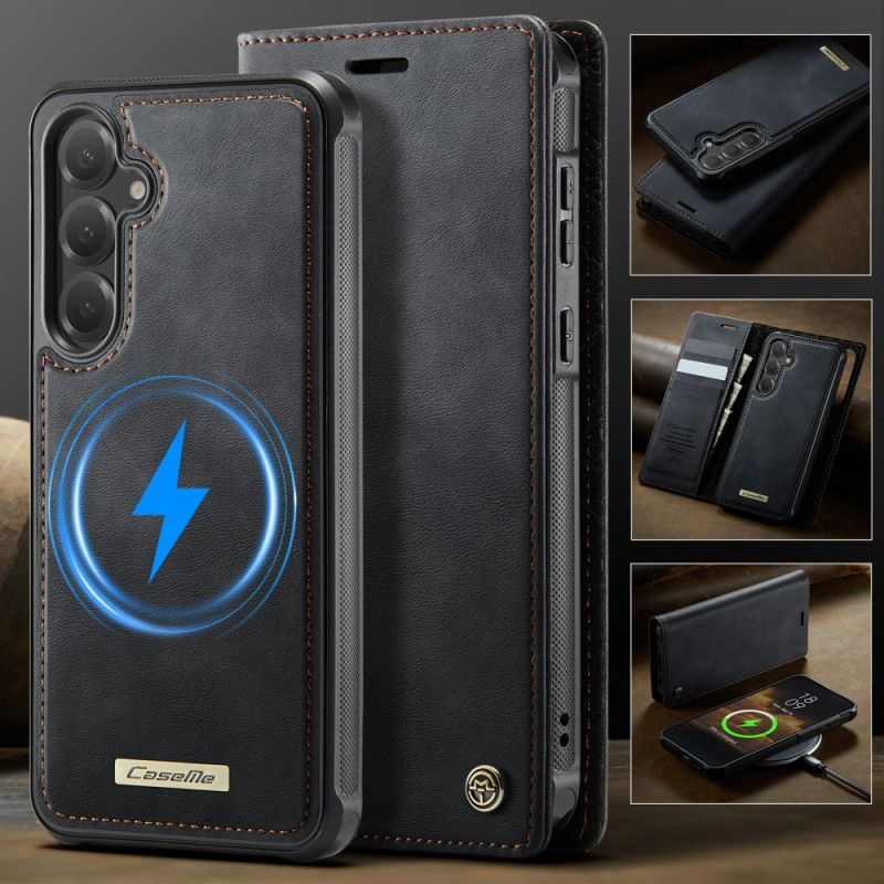 Læder Cover Samsung Galaxy S25 Fe Telefon Etui Pung Med Aftageligt Etui Rfid