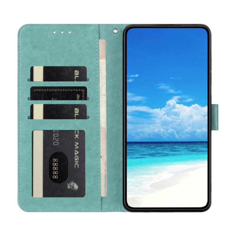 Læder Cover Samsung Galaxy S25 Fe Telefon Etui Sommerfugl Design