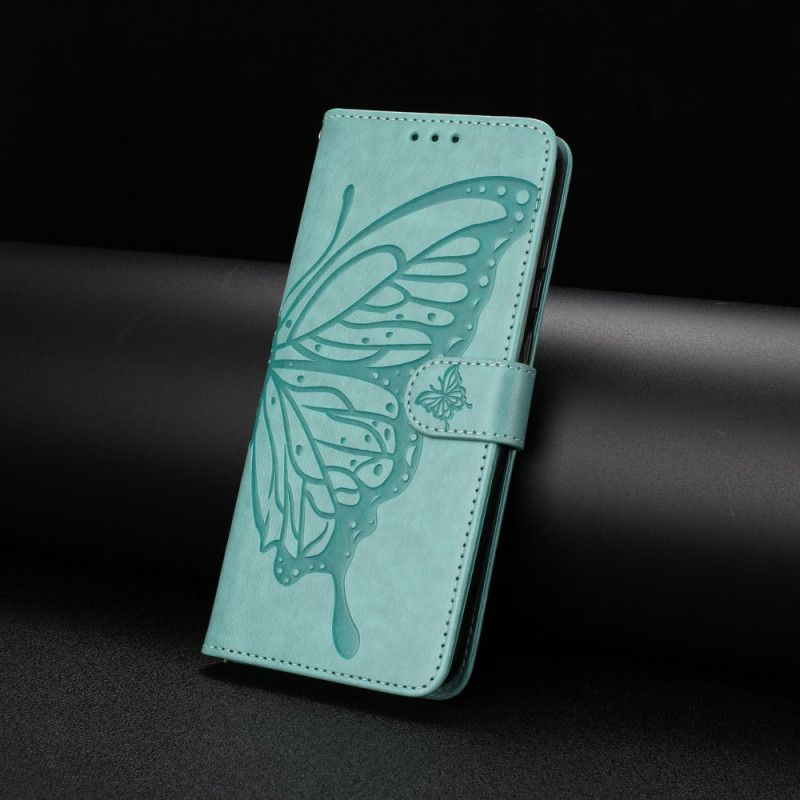 Læder Cover Samsung Galaxy S25 Fe Telefon Etui Sommerfugl Design