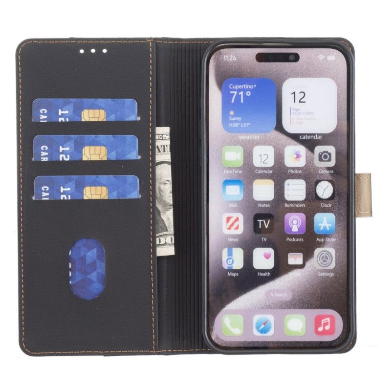 Læder Cover Samsung Galaxy S25 Fe Telefon Etui Tofarvet Binfen-farve