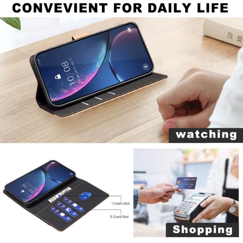 Læder Cover Samsung Galaxy S25 Fe Telefon Etui Tofarvet Binfen-farve