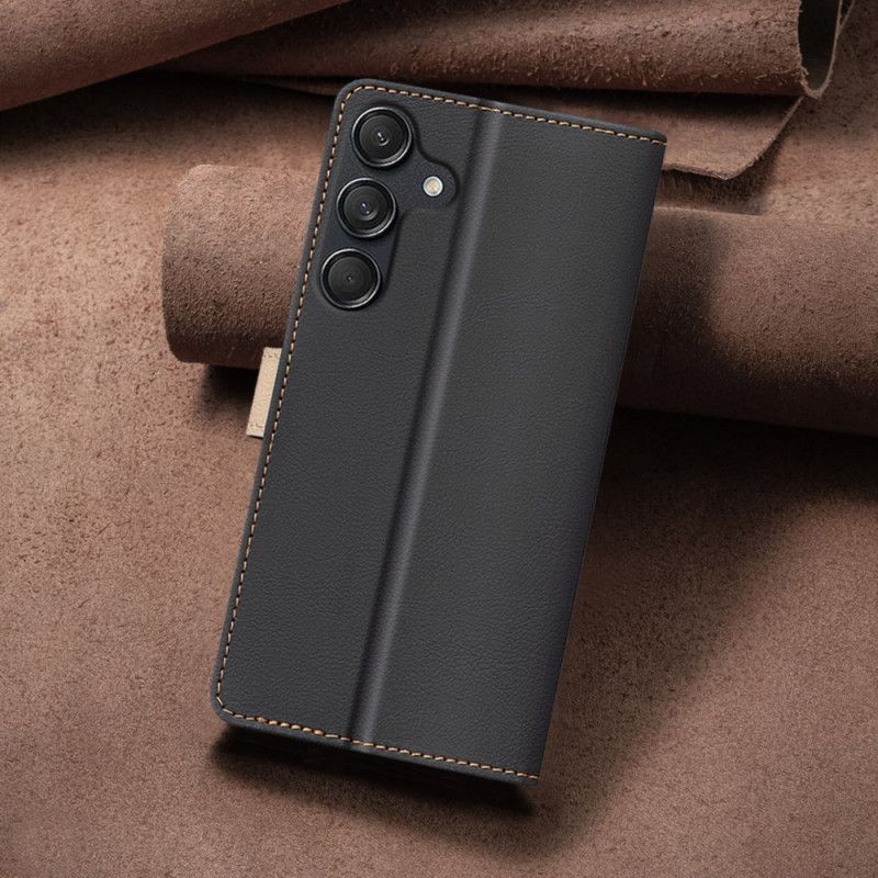 Læder Cover Samsung Galaxy S25 Fe Telefon Etui Tofarvet Binfen-farve