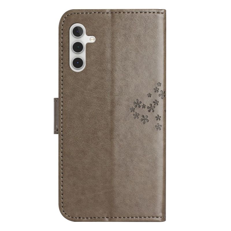 Læder Cover Samsung Galaxy S25 Fe Telefon Etui Træ Og Ugler