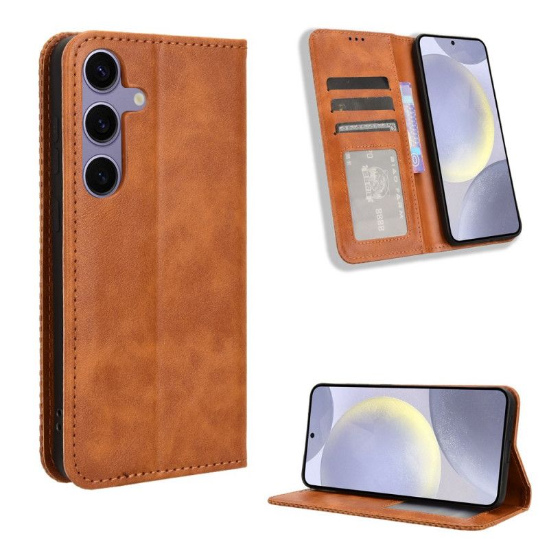 Læder Cover Samsung Galaxy S25 Fe Telefon Etui Vintage Kant