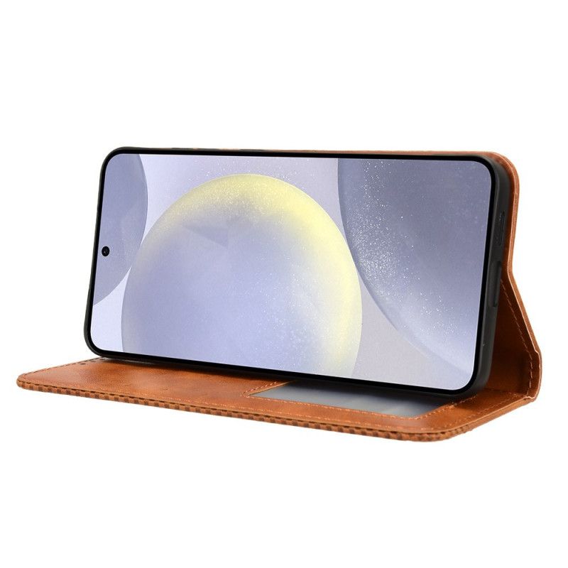 Læder Cover Samsung Galaxy S25 Fe Telefon Etui Vintage Kant