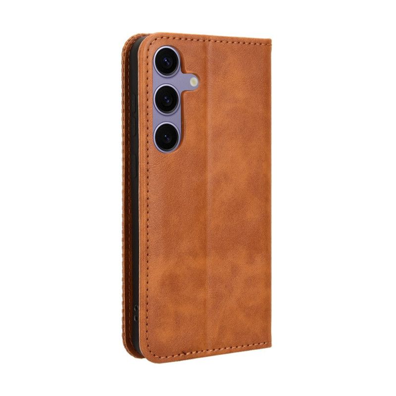 Læder Cover Samsung Galaxy S25 Fe Telefon Etui Vintage Kant