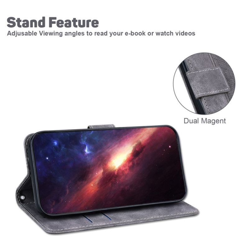 Læder Cover Samsung Galaxy S25 Fe Vævet Mønster