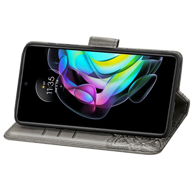 Flip Cover Motorola Edge 20 Relief Sommerfugl