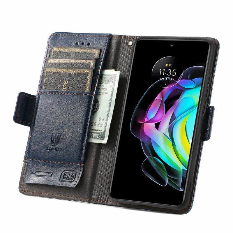 Læder Cover Motorola Edge 20 Original Flip Cover Flip Business