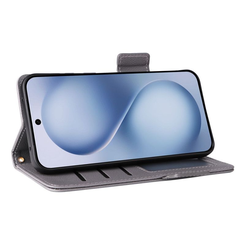 Flip Cover Til Vivo X200 Fe Kunstlæder Med Rem