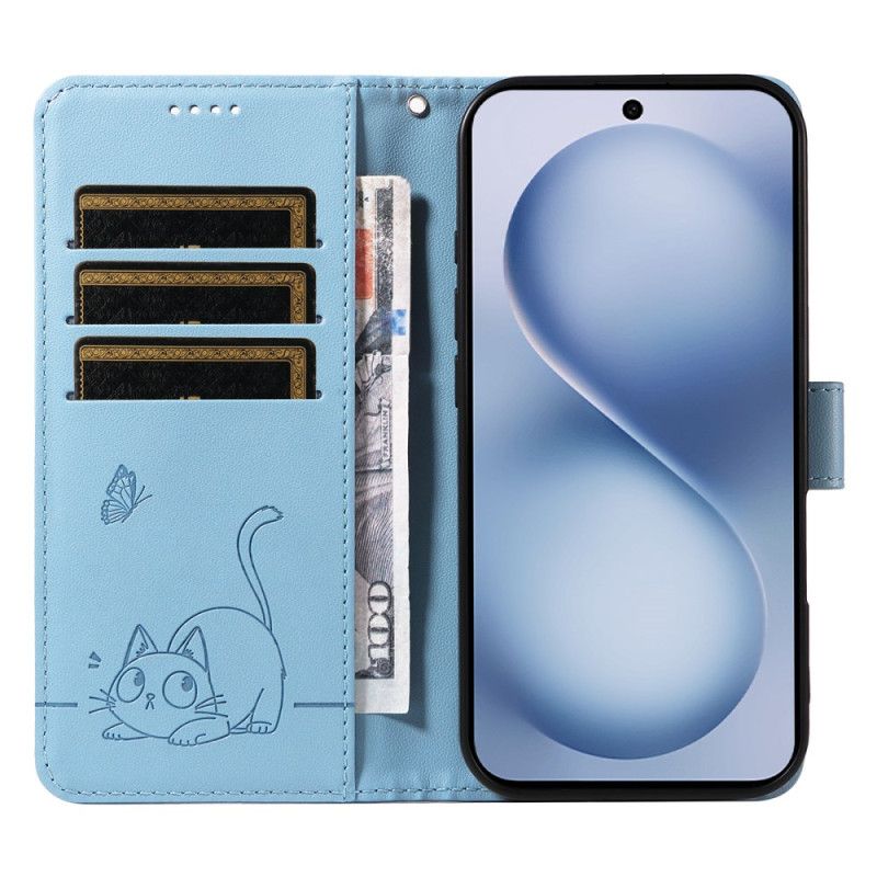 Flip Cover Vivo X200 Fe Graveret Kat Med Rem