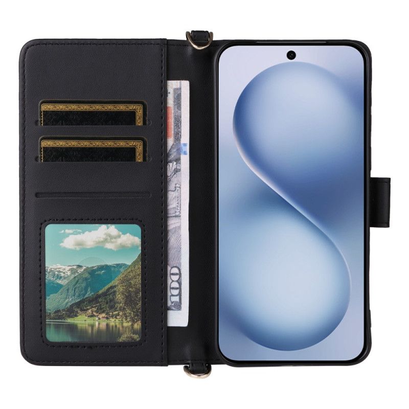 Flip Cover Vivo X200 Fe Quiltet Med Rem Og Skulderrem