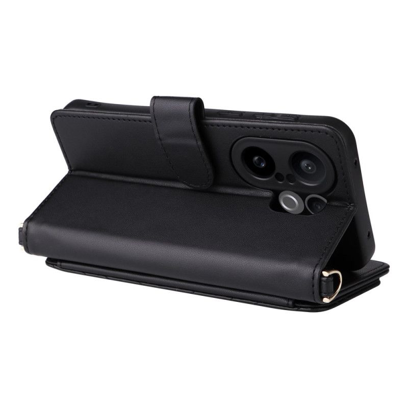 Flip Cover Vivo X200 Fe Quiltet Med Rem Og Skulderrem