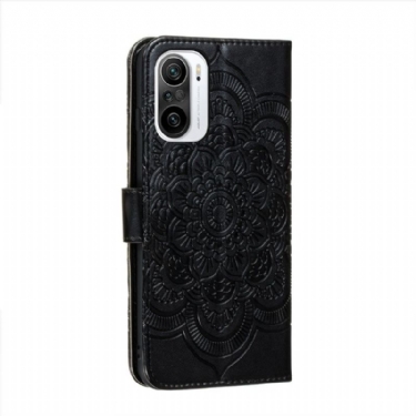 Etui Xiaomi Mi 11i / Poco F3 Anti-fald Flip Cover Blomstermandala Med Rem