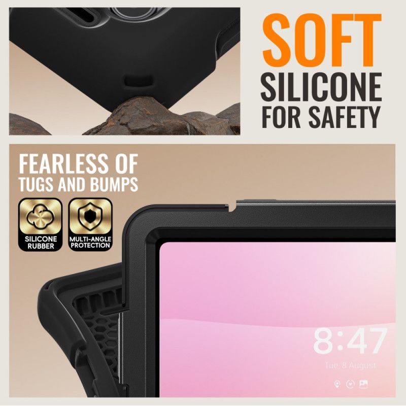 Cover Samsung Galaxy Tab S11 Ultra Tredobbelt Beskyttelse Med Roterende Håndtag