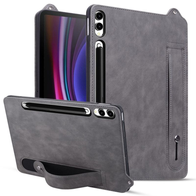 Cover Til Samsung Galaxy Tab S11 Ultra Læderlook Med Manuel Rem