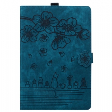 Læder Cover Samsung Galaxy Tab S11 Ultra Telefon Etui Kattemotiv Med Ruskindseffekt