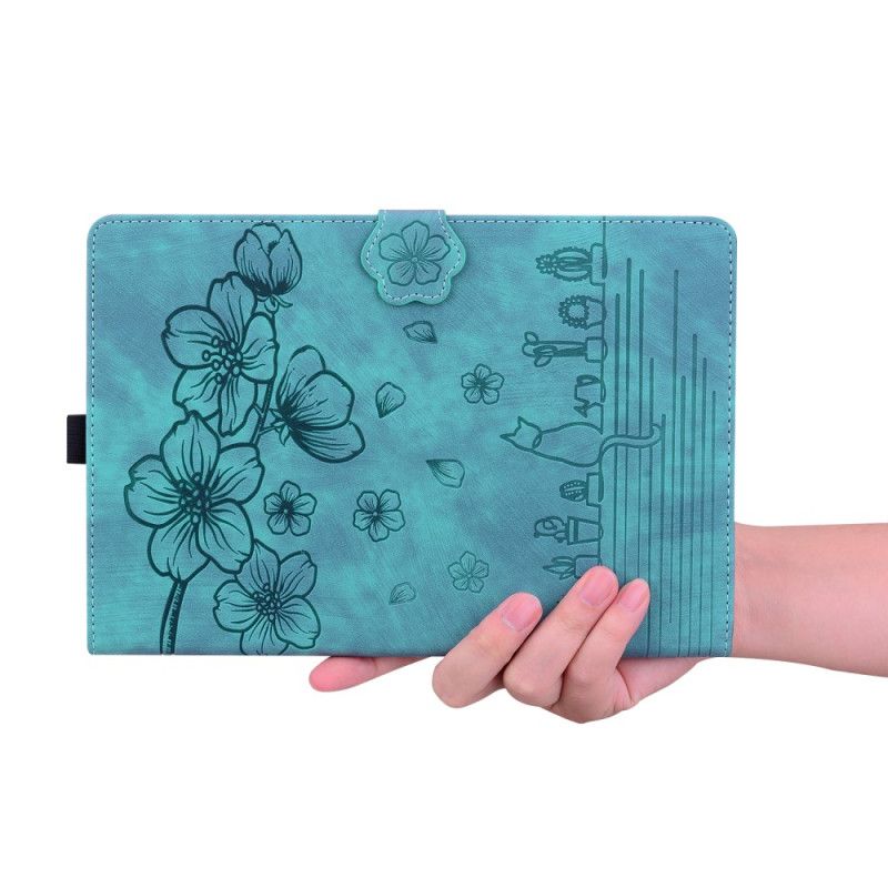 Læder Cover Samsung Galaxy Tab S11 Ultra Telefon Etui Kattemotiv Med Ruskindseffekt