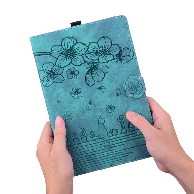 Læder Cover Samsung Galaxy Tab S11 Ultra Telefon Etui Kattemotiv Med Ruskindseffekt