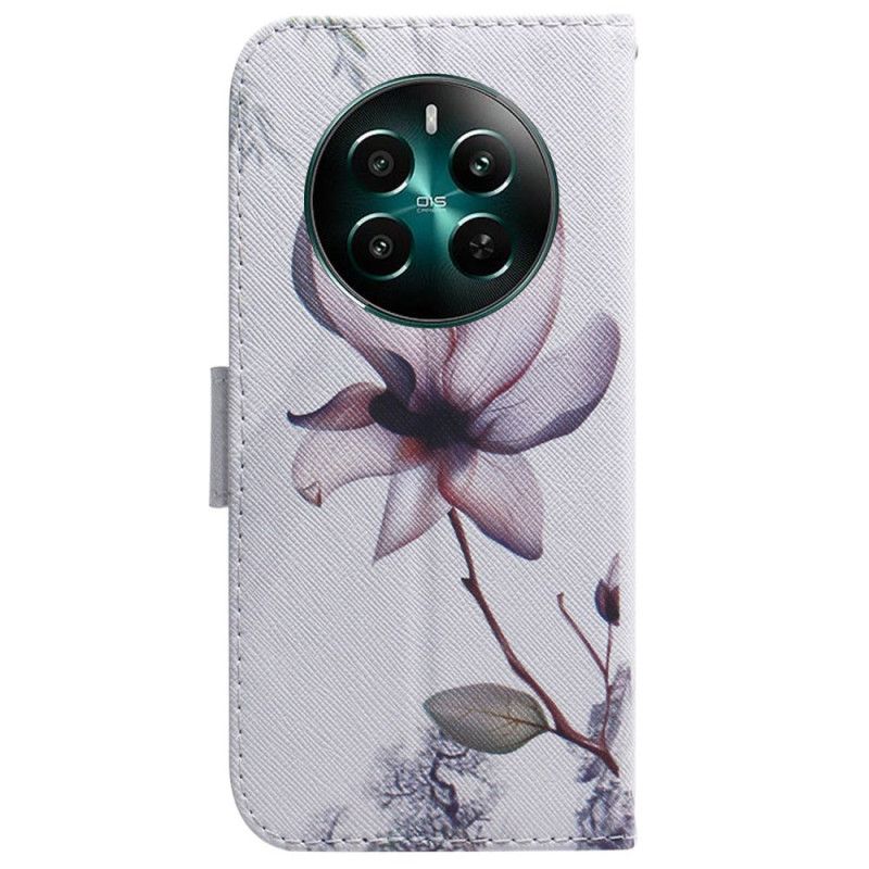 Flip Cover Realme 12 Plus 5g Lyserød Blomst