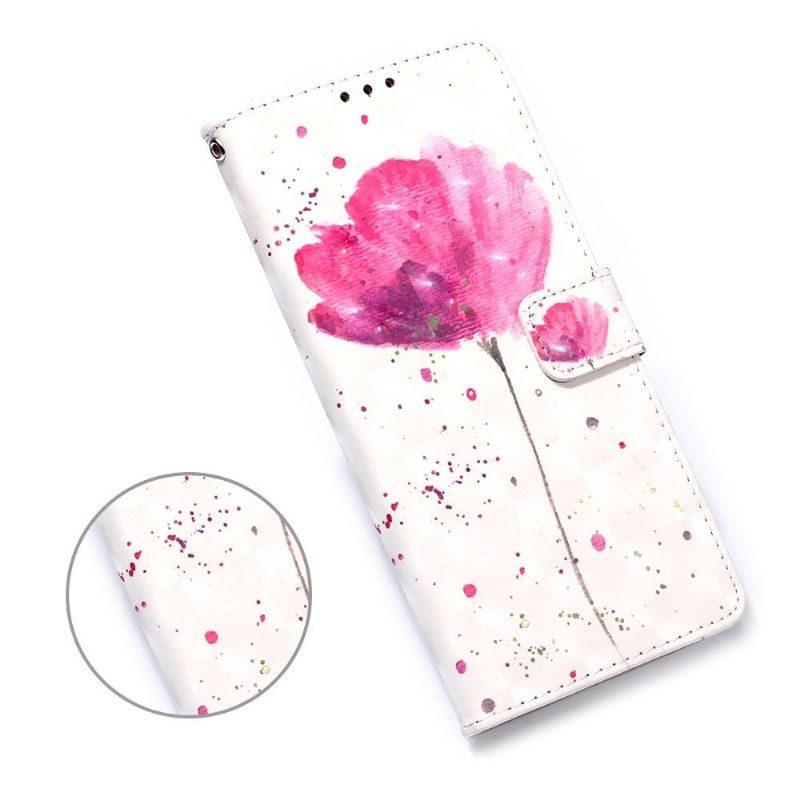 Flip Cover Huawei P Smart 2020 Lyserød Blomst