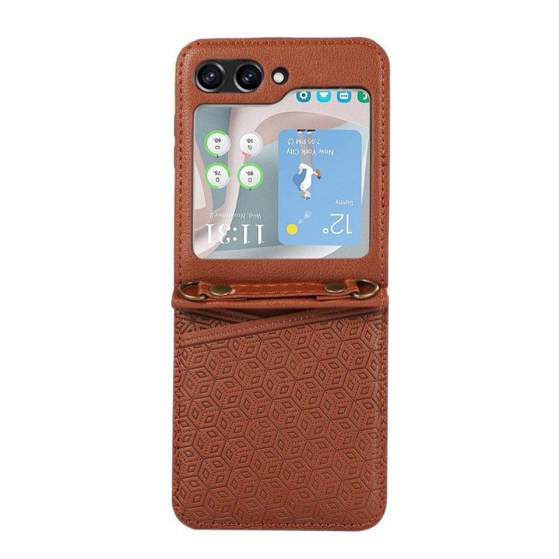 Cover Samsung Galaxy Z Flip 7 Kortholder I Rhombisk Design