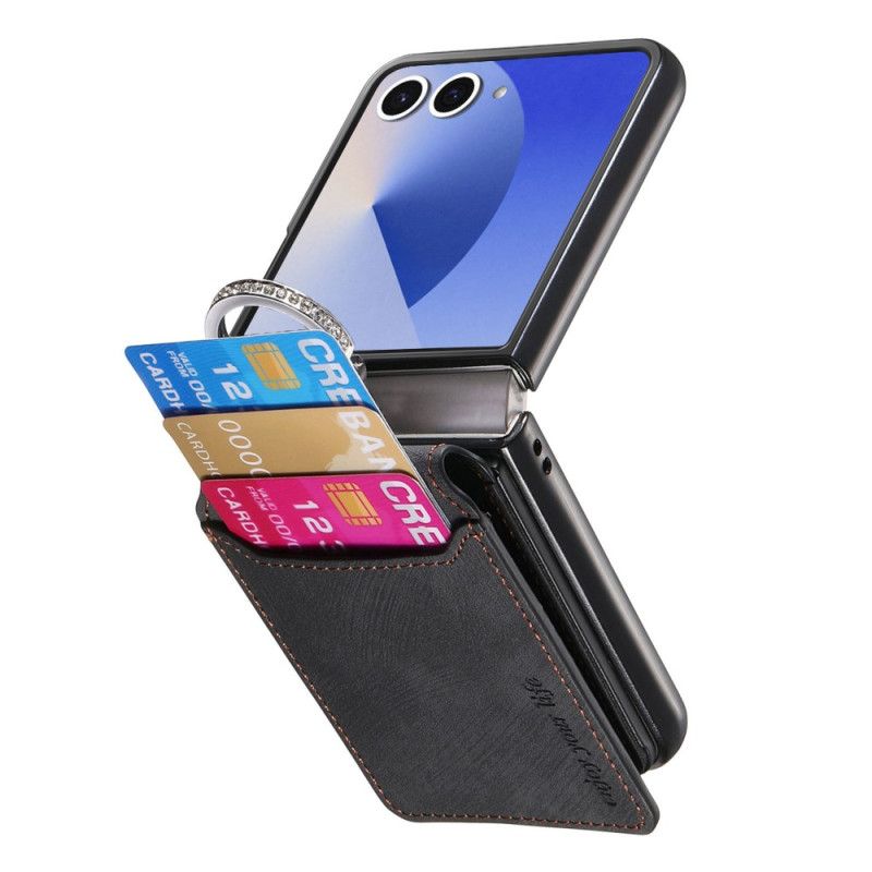 Cover Samsung Galaxy Z Flip 7 Kortholder Og Holder Med Vintage-effekt