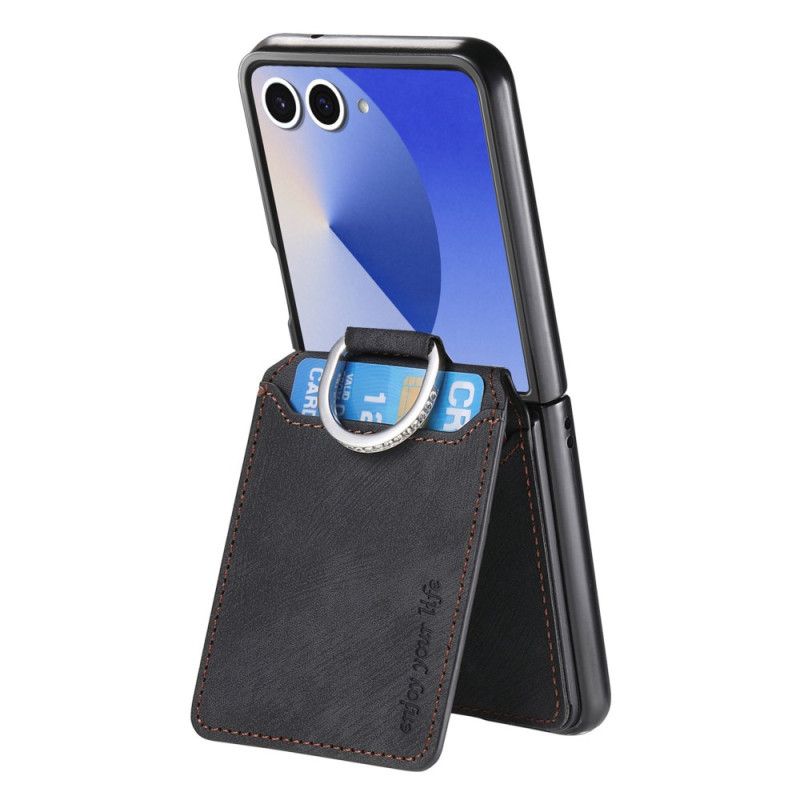 Cover Samsung Galaxy Z Flip 7 Kortholder Og Holder Med Vintage-effekt