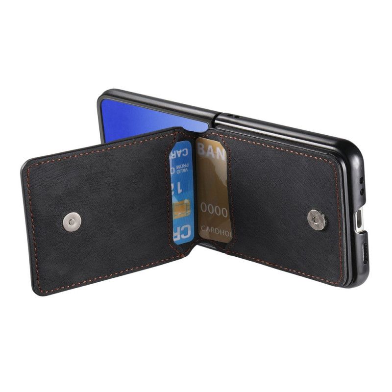 Cover Samsung Galaxy Z Flip 7 Kortholder Og Holder Med Vintage-effekt