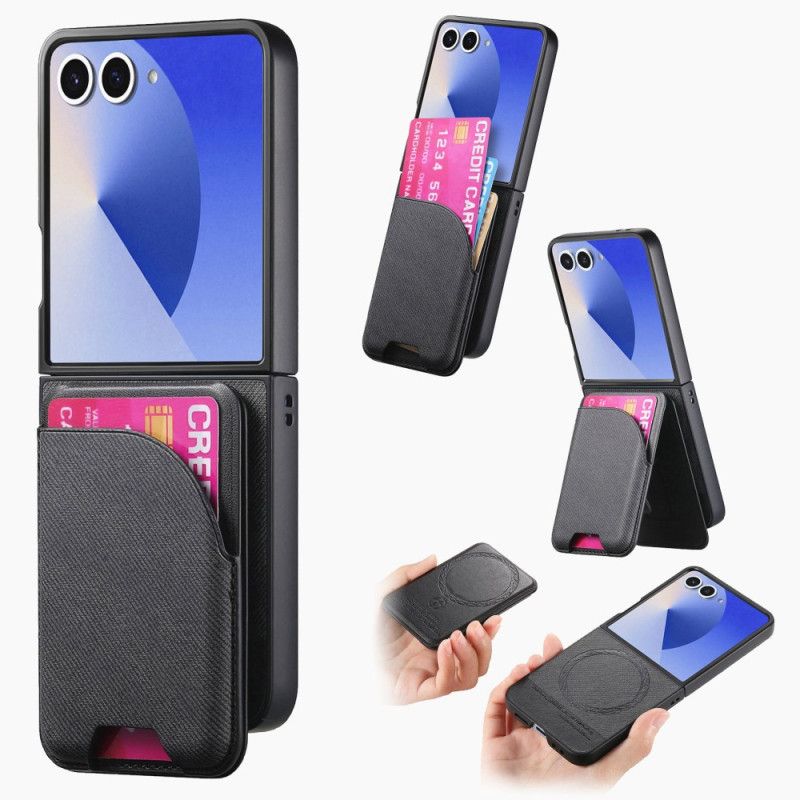 Cover Samsung Galaxy Z Flip 7 Magnetisk Med Holder Og Aftagelig Kortholder