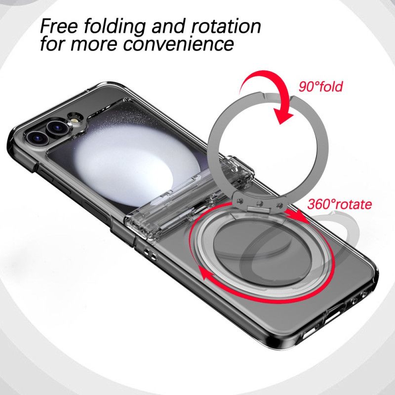 Cover Samsung Galaxy Z Flip 7 Magnetisk Stativ Med Metaleffekt