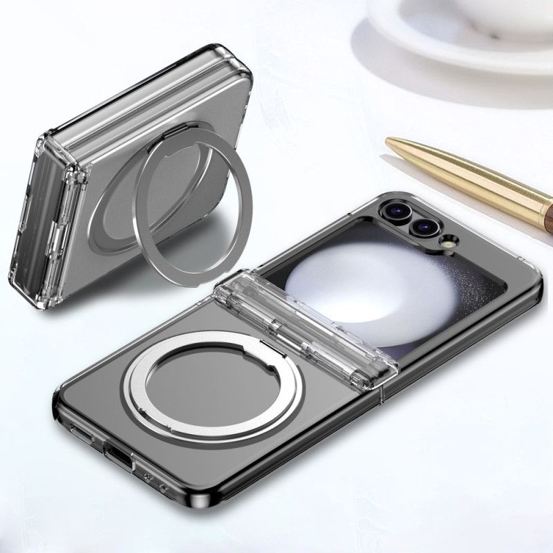 Cover Samsung Galaxy Z Flip 7 Magnetisk Stativ Med Metaleffekt