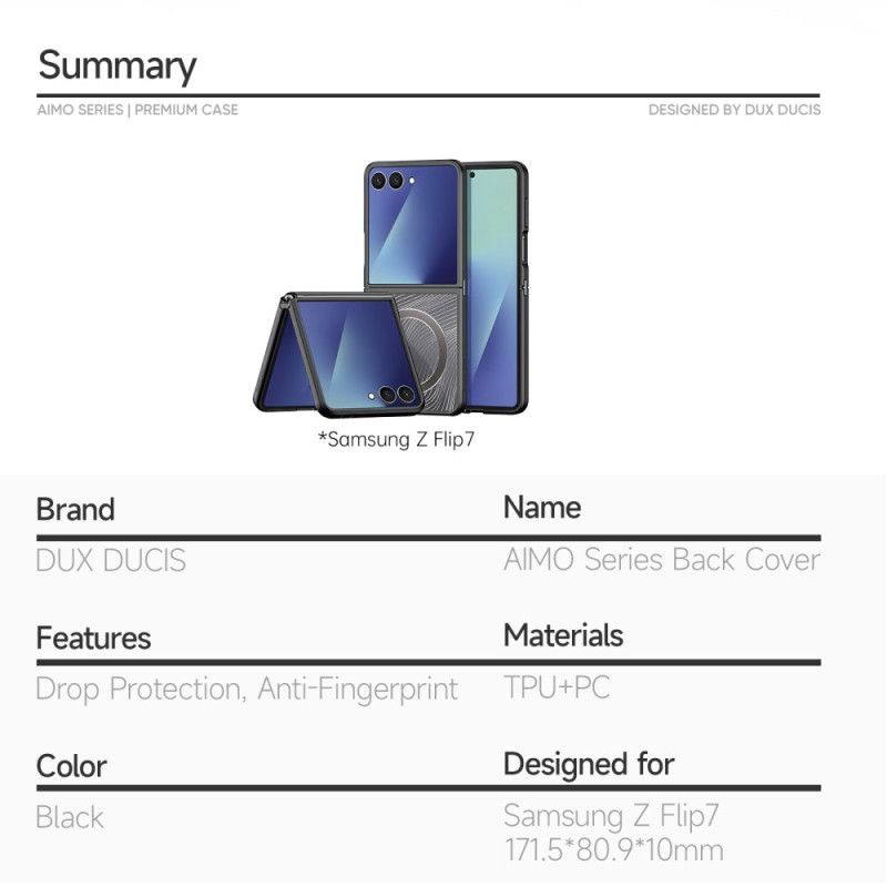 Cover Samsung Galaxy Z Flip 7 Magsafe-kompatibel Aimo-serien Dux Ducis