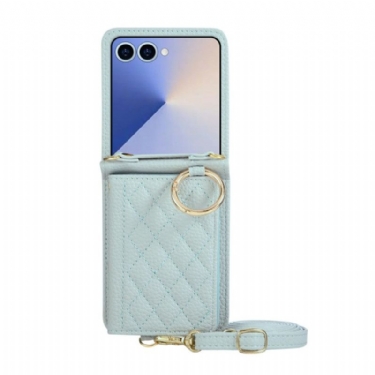 Cover Samsung Galaxy Z Flip 7 Quiltet Pung Med Skulderrem